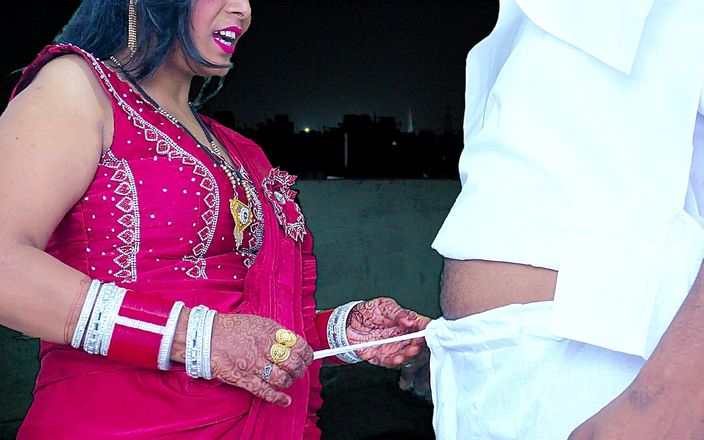 2024 Karwa Chauth- Desi Young Wife Pinki Had Blowjob in Front of Moon, Cumshot on Her Big Ass