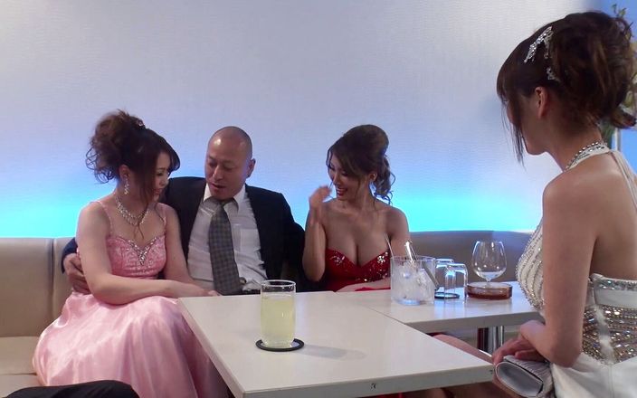 Asian bride and her best friends getting slammed in orgy