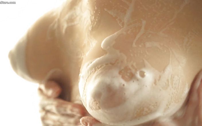 Asian girl in pink lingerie puts on a show