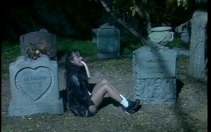 Asian sex expert slurps on hard white cock outside