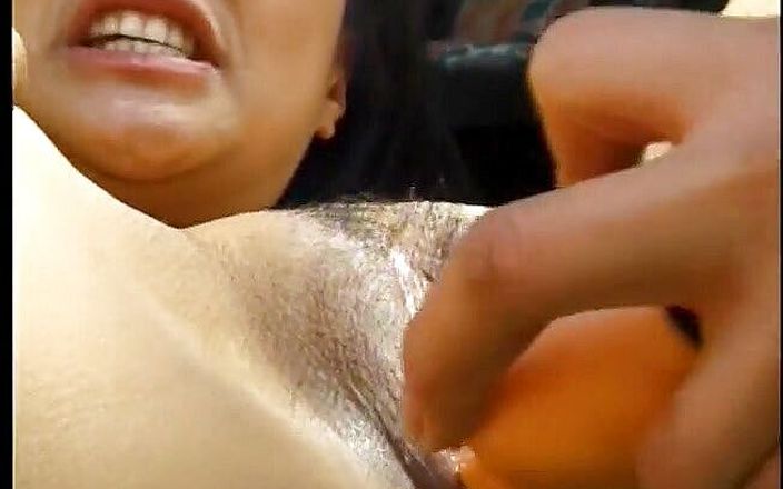 Asian slut and her friend fingering next to a pool
