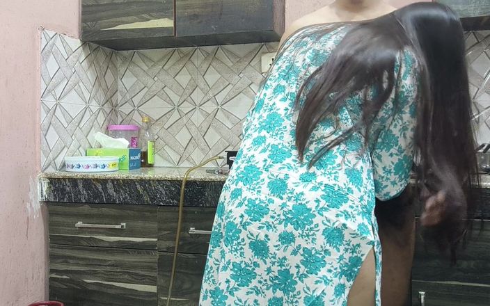Beautiful Indian Step Mom Pussy and Ass Fucked Hard by Step Son While He Is in Kitchen to Seducing