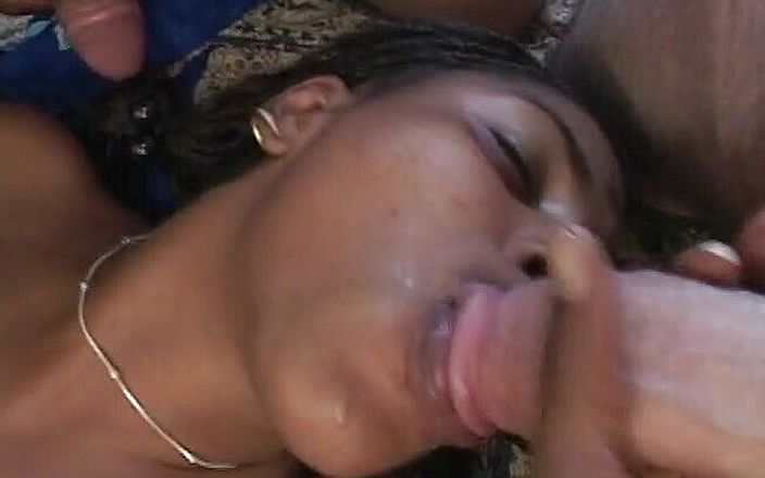 Casting busty indian slut gets spitroasted in threesome