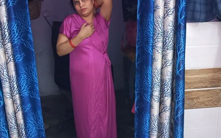 Cute Indian Couple Secretly Having Sex in Red Nightie