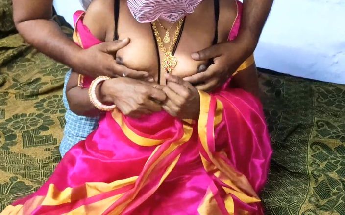 Desi Hot Wife Homemade in Pink Colour Saree Pussy Licking and Fuking