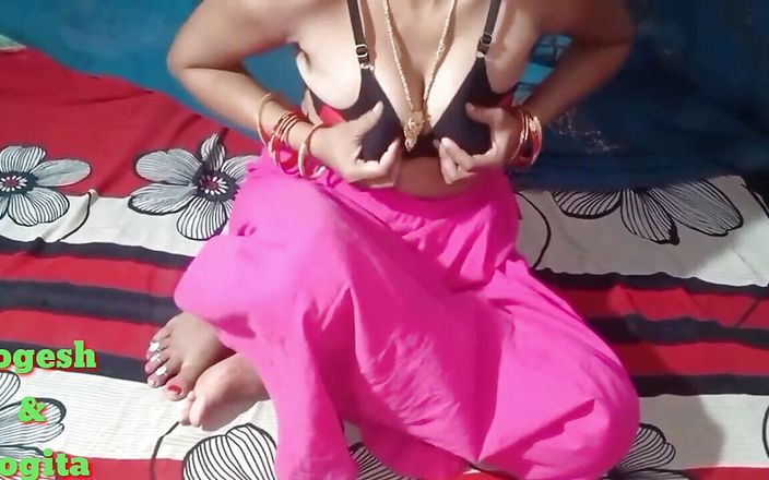 Desi Indian Village Couple Midnight in Red and Black Color Bra Sex