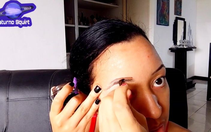 Does Makeup Tutorial Painting Eyebrows and Ended with Intense Clitoral Masturbation Loud Moans