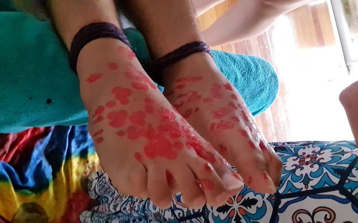 Femdom hot wax feet punishment