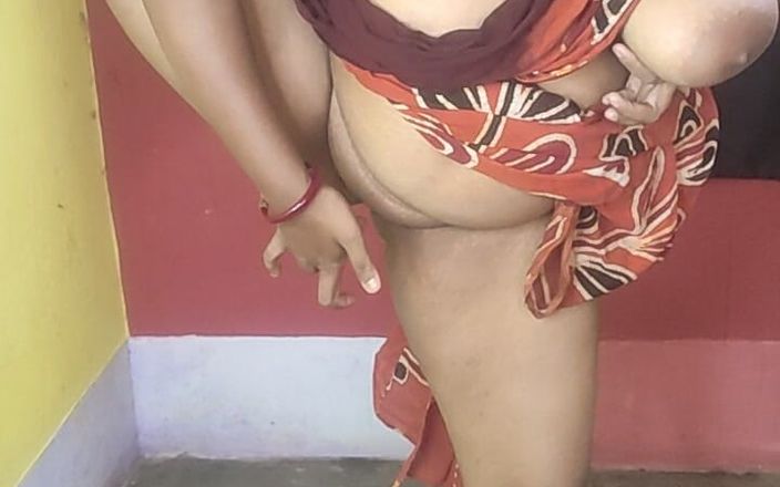 Gorgeous Indian stepmom hot strips in red sharee