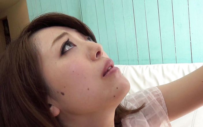 Hairy asian girl sucks and rides big dick