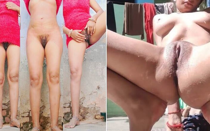 Horny Indian Alone Bath with Fucks Self Tight Little Milky Pussy, Sex Lover Masturbates Her Tight Pussy and Squirts Her Creamy