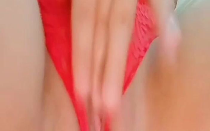 Horny Pinay Teen Girl Moaning Softly While Fingers Her Tight Pussy in Red Panties
