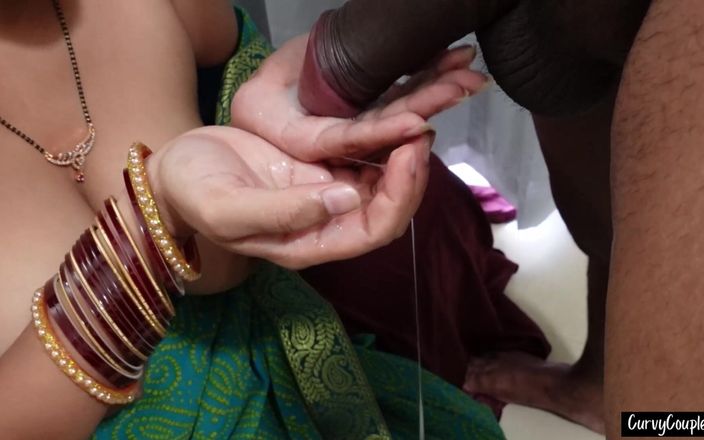 Hot Indian Housewife Saree and Desi Blowjob