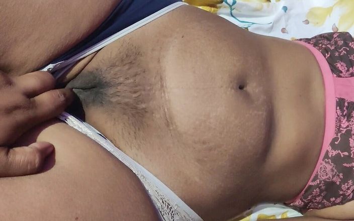 Hot Stepmother Pussy Fingering and Handjob to Stepson on Bed so Hot and Sexy Pussy