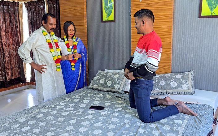 Indian Real Sex, Husband & Wife & Stepson, Threesome Hardcore Sex MILF Mom Sex