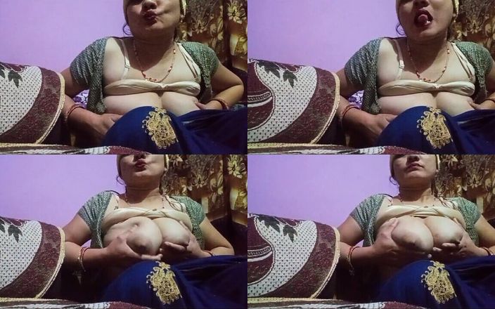 Indian Super Hot Bhabhi Massage Her Body and Her Boobs