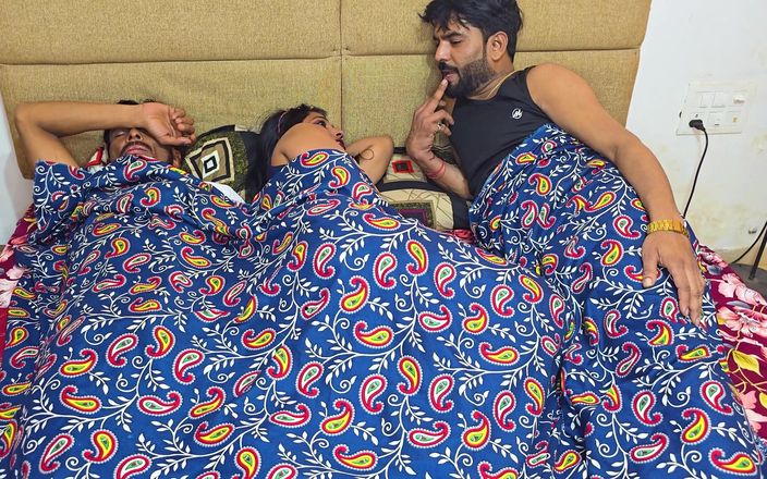 Indian Swastika Dewar Squats While Her Husband on Bed
