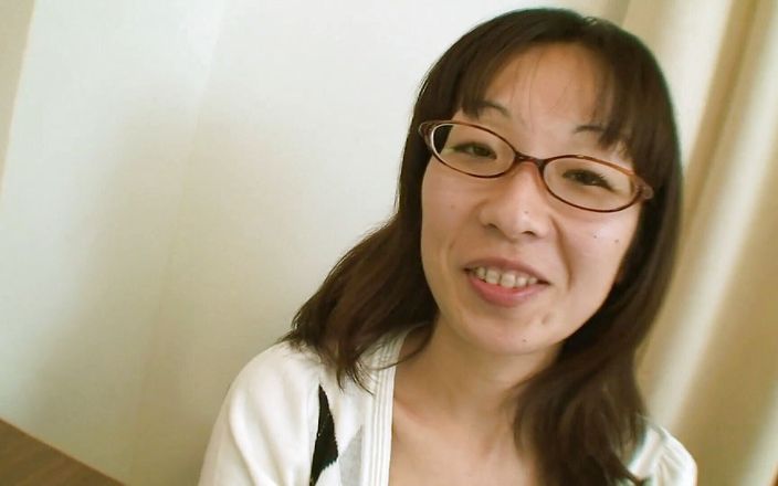 Japanese nerdy housewife, Nobuko hungry for a hard cock