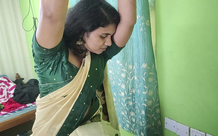 Kerala Half Saree BDSM Hand Tied on Ceiling and Blindfolded Boobs Suck of Vaishnavy by Sharun Raj, Hands Tied and Blindfolded