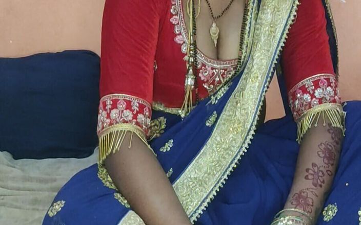 Left Stepsister of Indian Village in Lal Saari, Left Aunty of Indian Village in Lal Sari