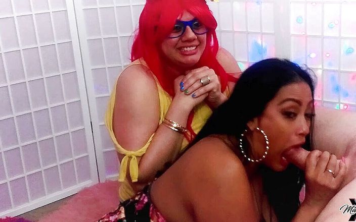 Maxine X - Two girl blowjob watching funny videos!