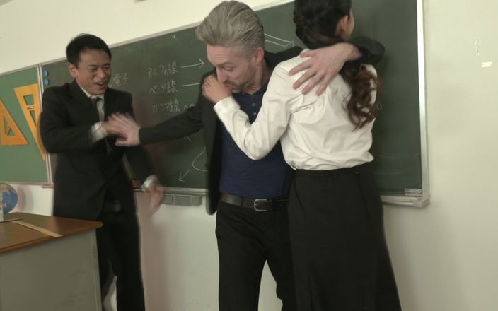 Mina Asahi Teacher-interracial Threesome!