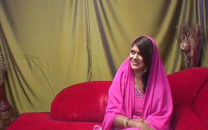 Nice tits Indian slut on couch blows hard cock and fucks it