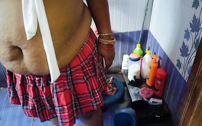 Priya Is Taking Shower Wearing College Uniform, so Hot Looking