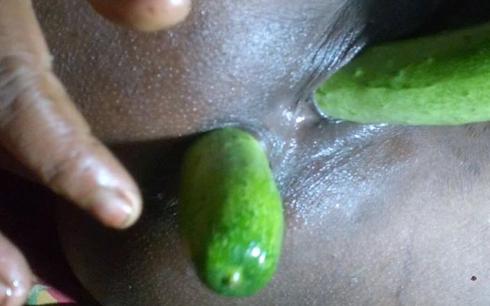Pussy and Ass Fucking with Cucumbers