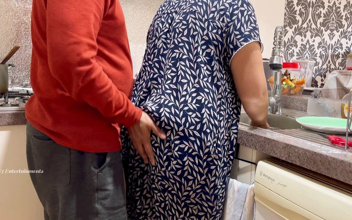 Romantic Indian Couple - Sexy Wife’s Night Wear Lifted up, Ass Grabbed in the Kitchen