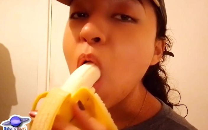 Saturn Squirt Trucker Talks to You Very Dirty and Vulgar While She Sucks You and Eats the Banana