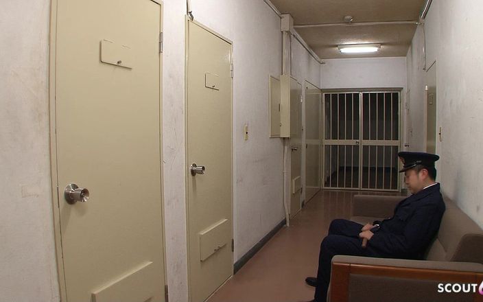 Skinny Japanese Teen in Jail Fucked in Hairy Pussy Uncensored by Guard