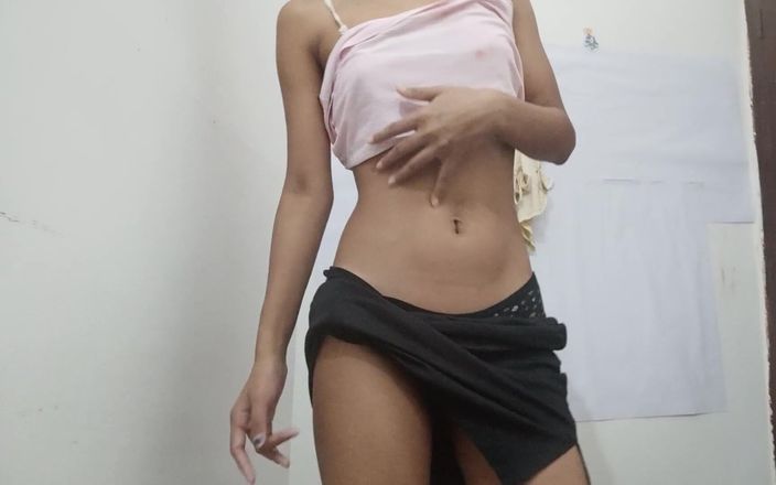 Skinny Latina Solo Riding on Huge and Moaning