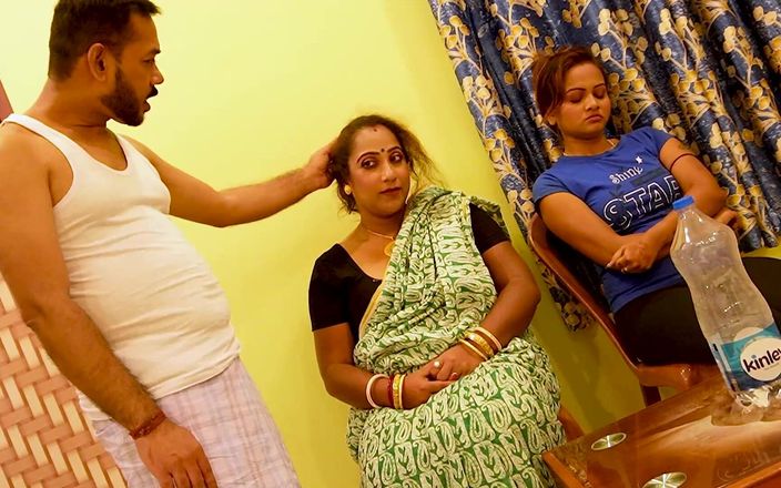 Stepmom fucked by a handsome guy in front of her stepdaughter