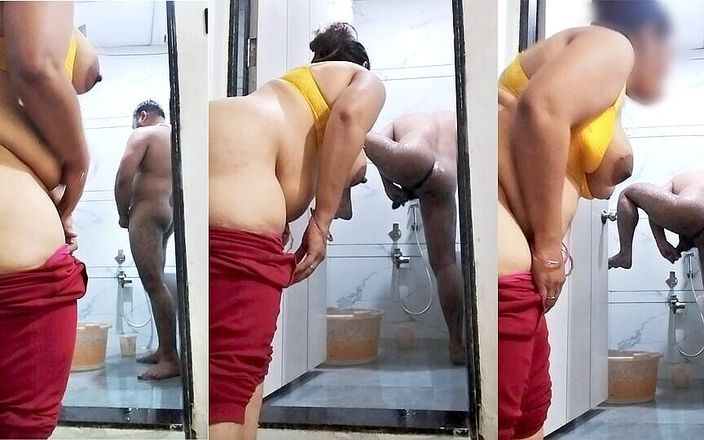 Stepmom Watched Her Stepson Masturbate and Then She Also Started Fingering Her Pussy