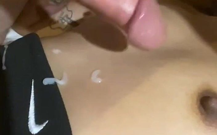 Sticky sperm fun after hard sex.