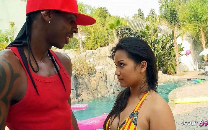 Tiny Half Asian Teen Lana Violet Talk to First BBC Interracial Fuck at Pool