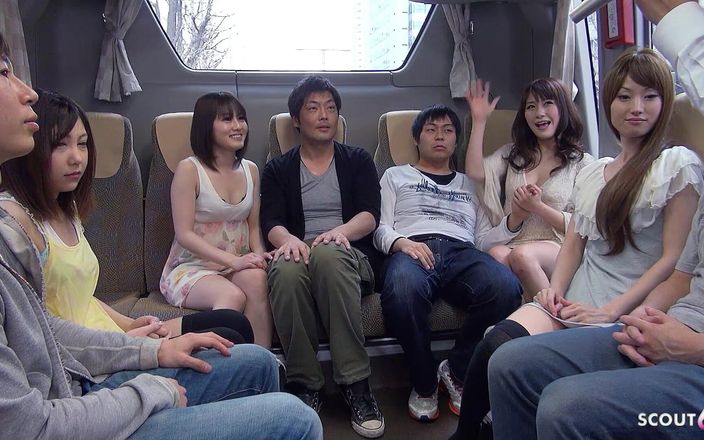 Uncensored Full JAV Group Sex Orgy with Skinny Japanese Teens and Boys in Bus