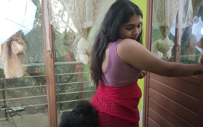Vaishnavy Half Saree Hot Navel Lick Romance with Sharun Raj, Mallu Couple Hot Half Saree Removal Romance with Navel Lick Love