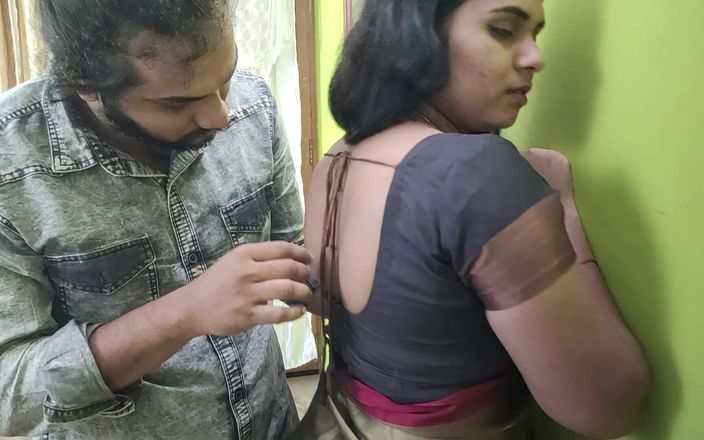 Vaishnavy Saree Removal and Bra Show with Boobs Kiss and Press by Sharun Raj, Mallu Hot Couple Saree Removal and Boobs Kiss,